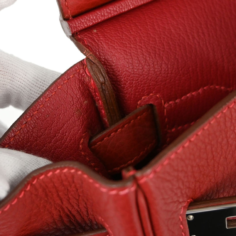 Hermes Birkin Red Togo With Palladium Hardware Leather Bag