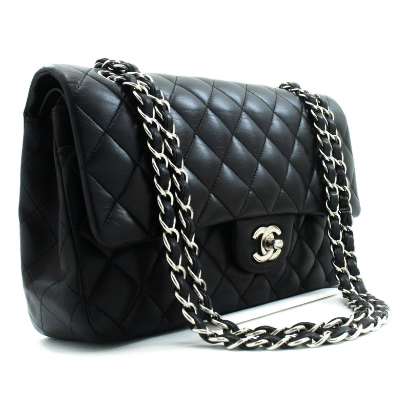 Chanel Classic Double Flap Quilted Lambskin Black Leather Bag