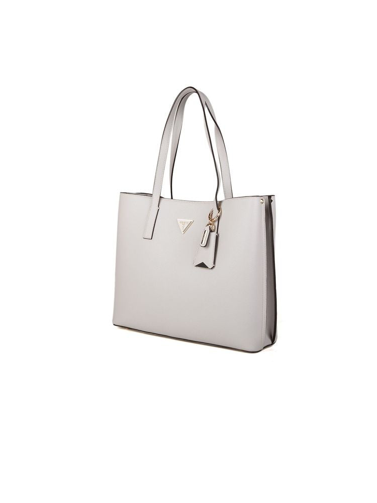 Guess Meridian Ii Girlfriend Tote Bag — Ivory Polyurethane