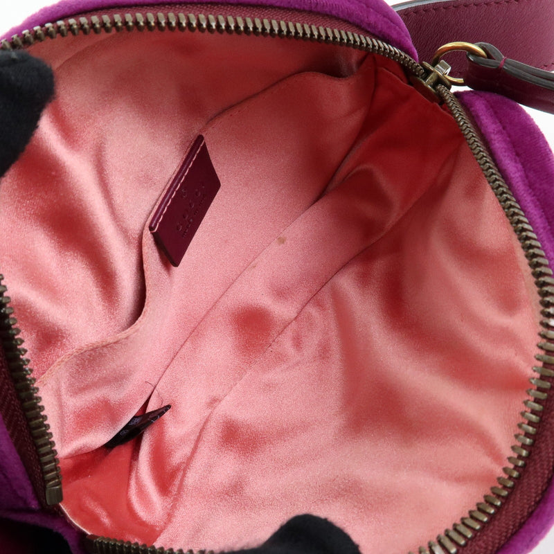 Gucci Gg Marmont Belt Matelasse Velvet Purple Bag