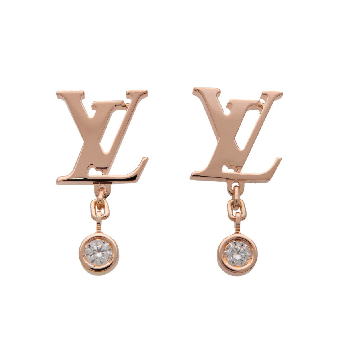 Louis Vuitton Idylle Blossom Lv Ear Stud 18k Yellow Gold With Diamond Rose_gold Bijoux