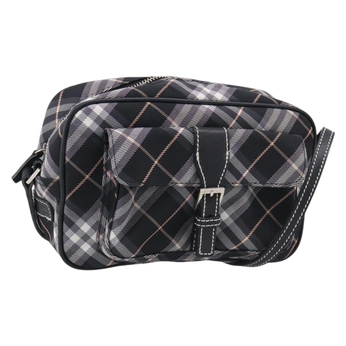 Burberry Nova Check Blue Label Nylon Black Bag