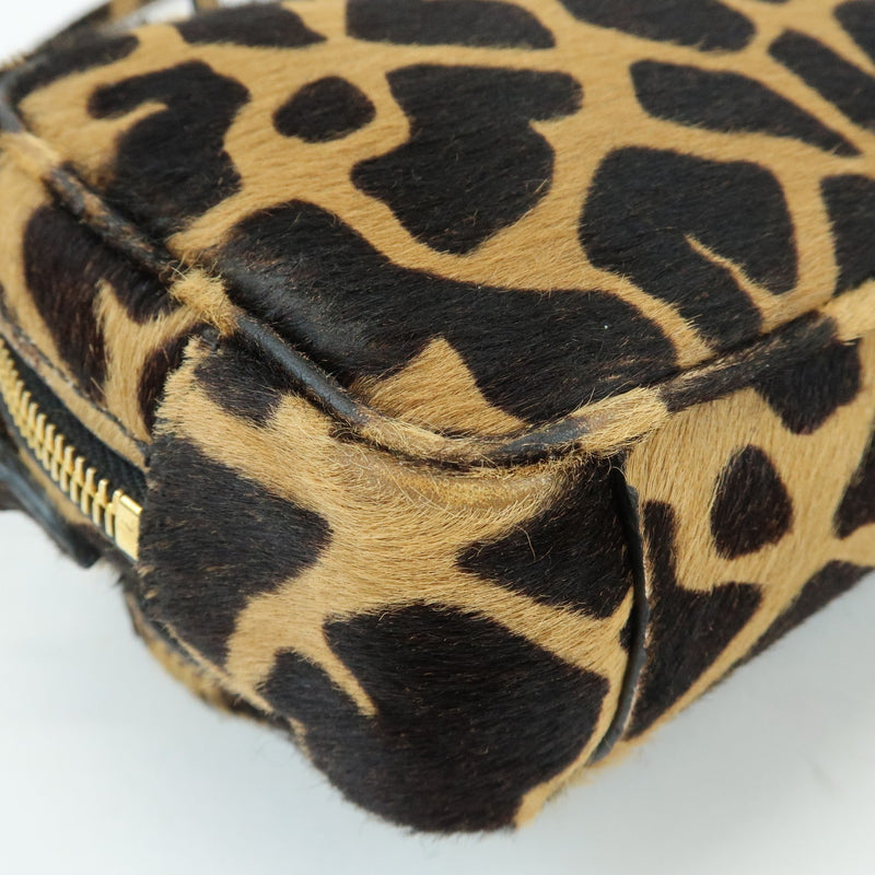 Prada Camera Printed Calf Hair Brown Pony_style_calfskin Bag