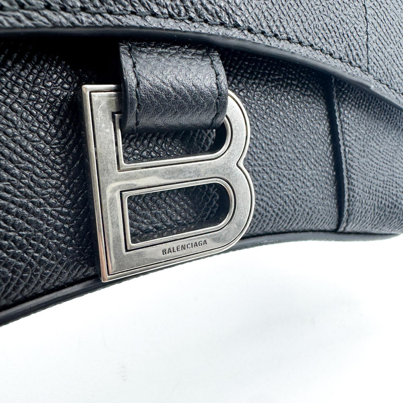 Balenciaga Hourglass Chain Leather Black Bag