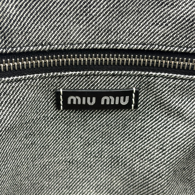 Miu Miu My Logo Leather Black Denim_jeans Bag
