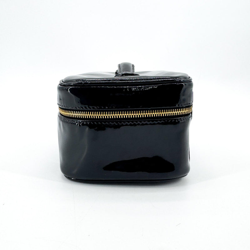 Chanel Vintage Timeless Cosmetic Case Patent Black Patent_leather Bag