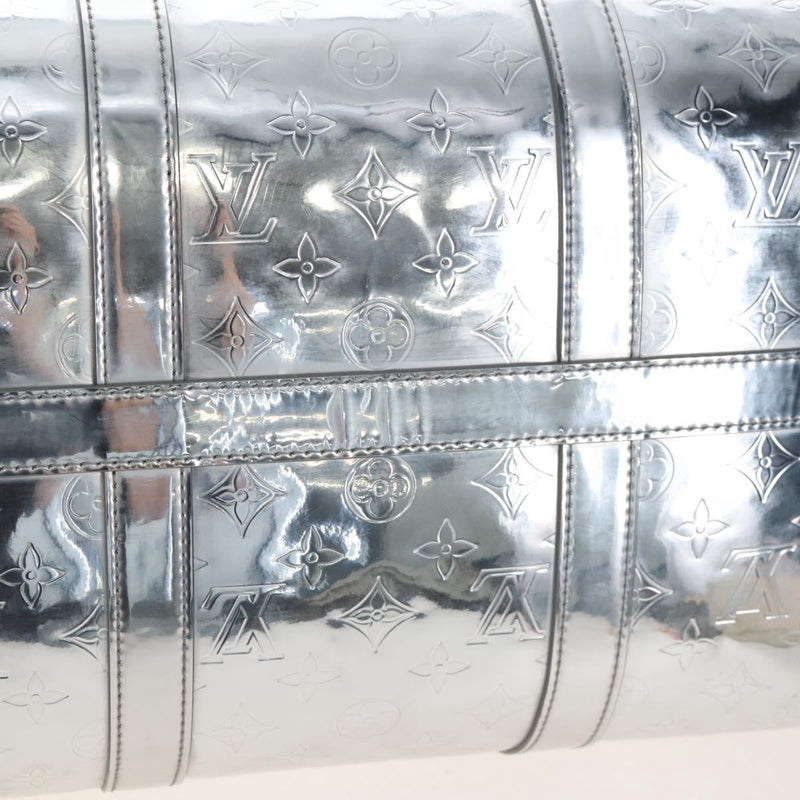 Louis Vuitton Keepall Bandouliere Monogram Mirror Coated Canvas Silver Leather Bag