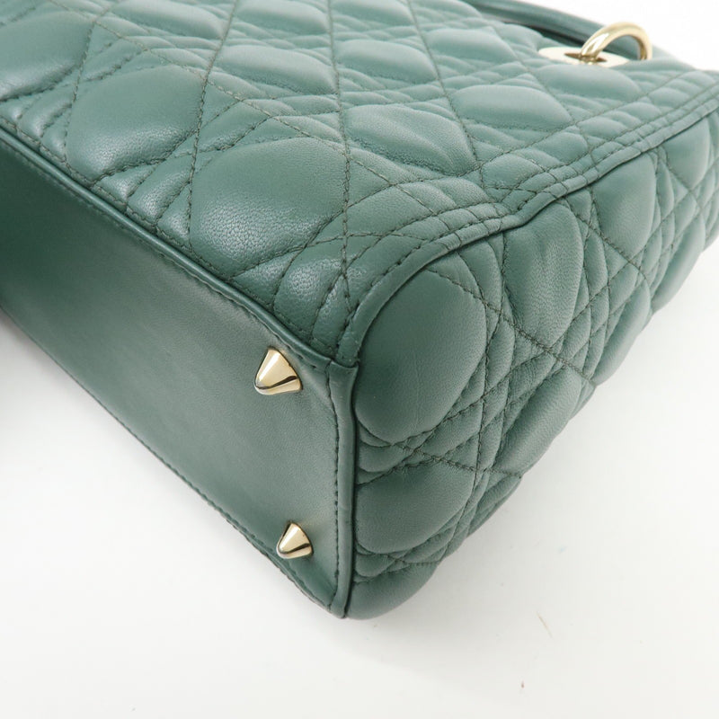 Christian Dior Lady Green Leather Bag