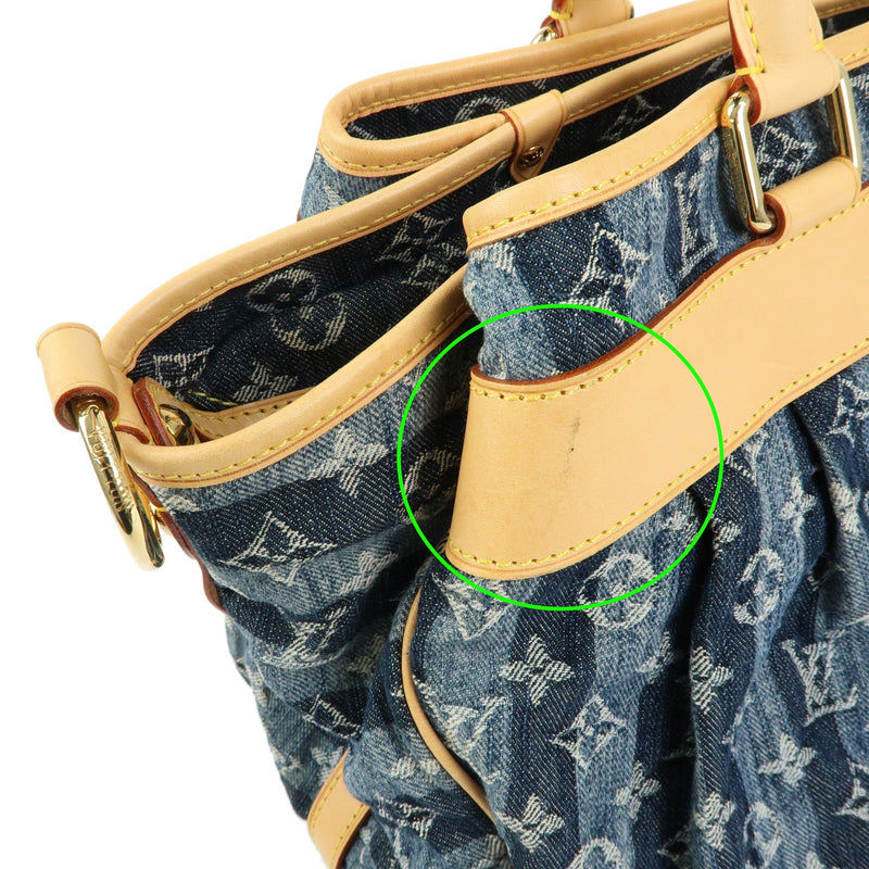 Louis Vuitton Porte Epaule Raye Striped Monogram Denim Blue Denim_jeans Bag