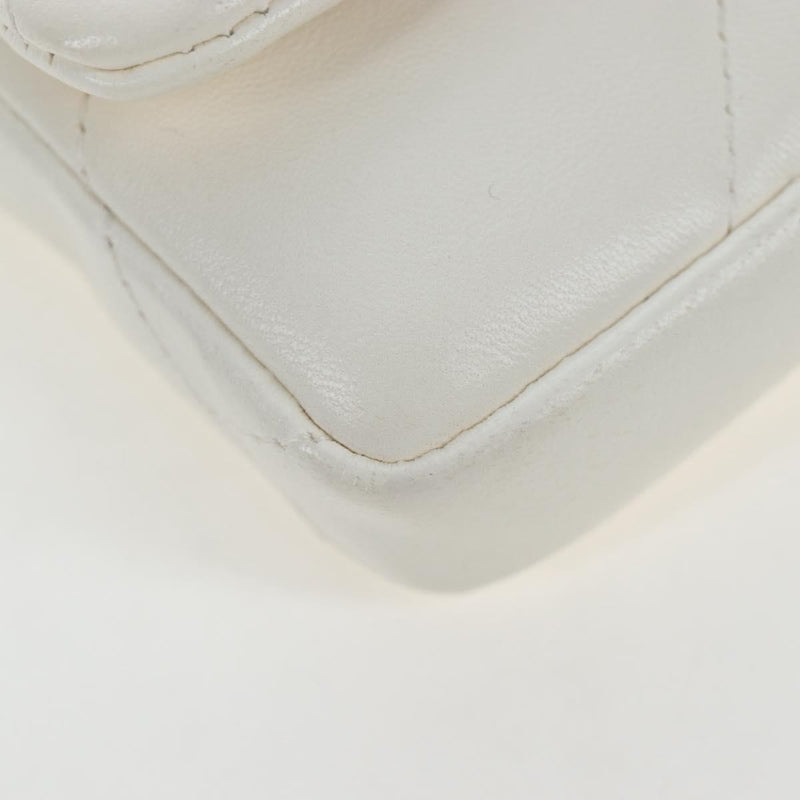 Chanel 19 Card Holder On Chain Quilted Leather White Bag