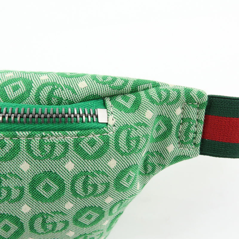 Gucci Childrens Belt Printed Gg Coated Canvas Green Bag