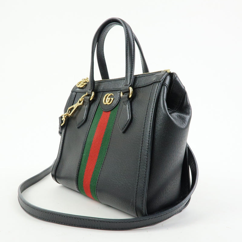 Gucci Ophidia Top Handle Leather Black Bag