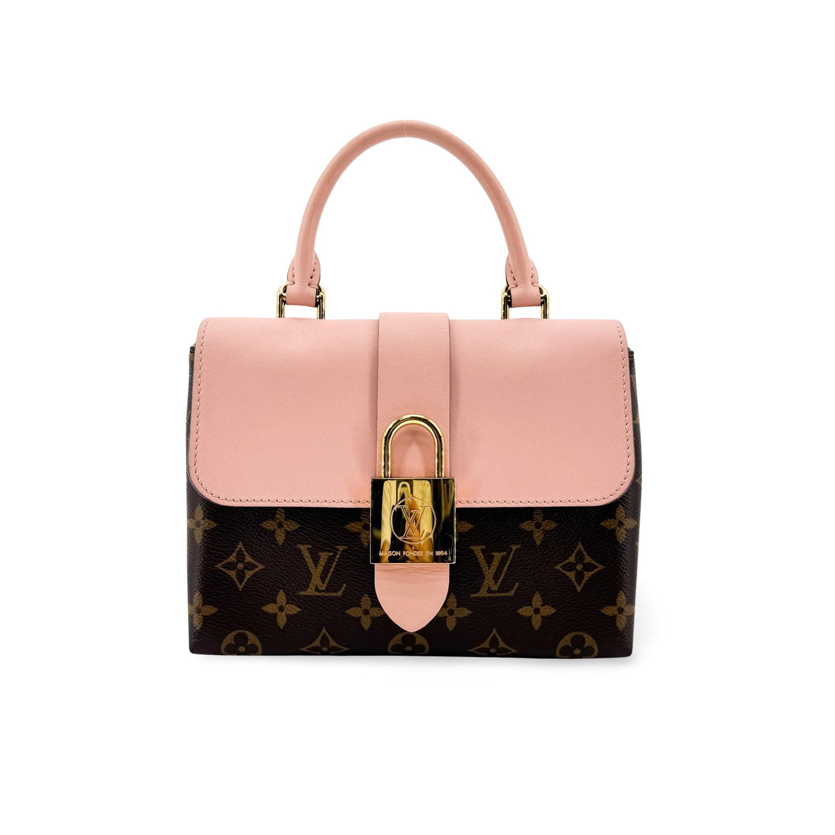 Louis Vuitton Braided Handle Locky Monogram Canvas With Leather Brown Bag