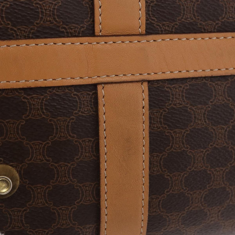Celine Vintage Boston Macadam Coated Canvas Brown Pvc Bag