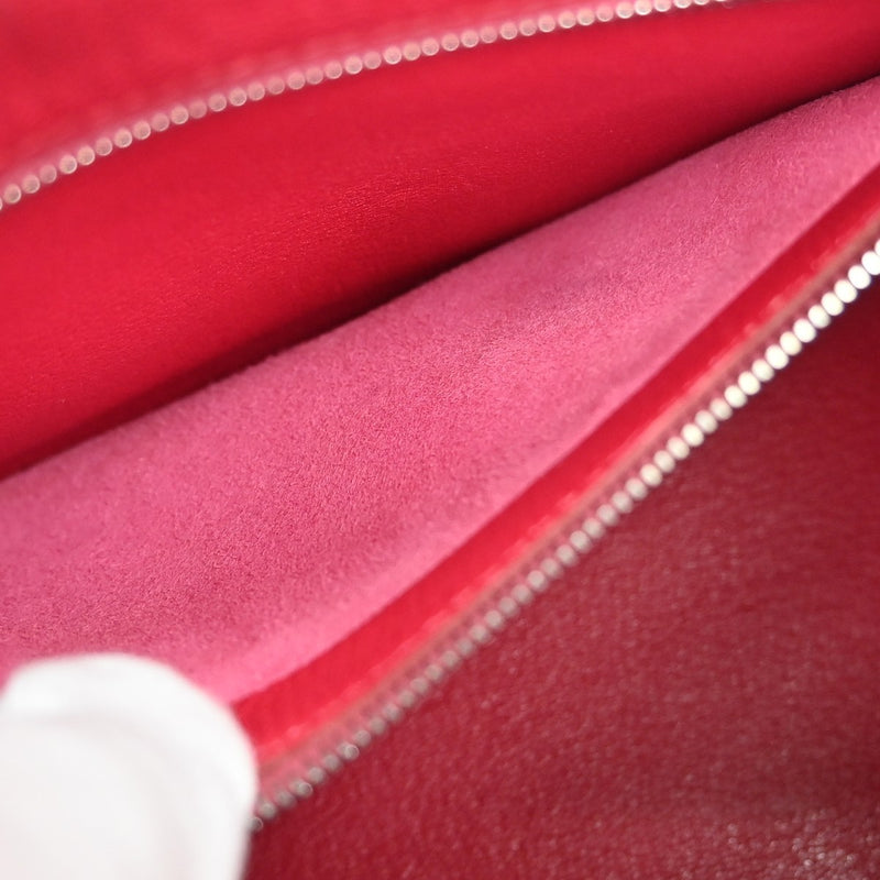 Hermes Kelly Red Chevre De Coromandel With Palladium Hardware Pink Calfskin Bag