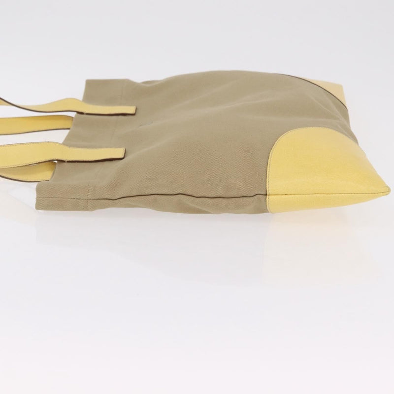 Prada Lux Convertible Open Tote Canvas And Leather Beige