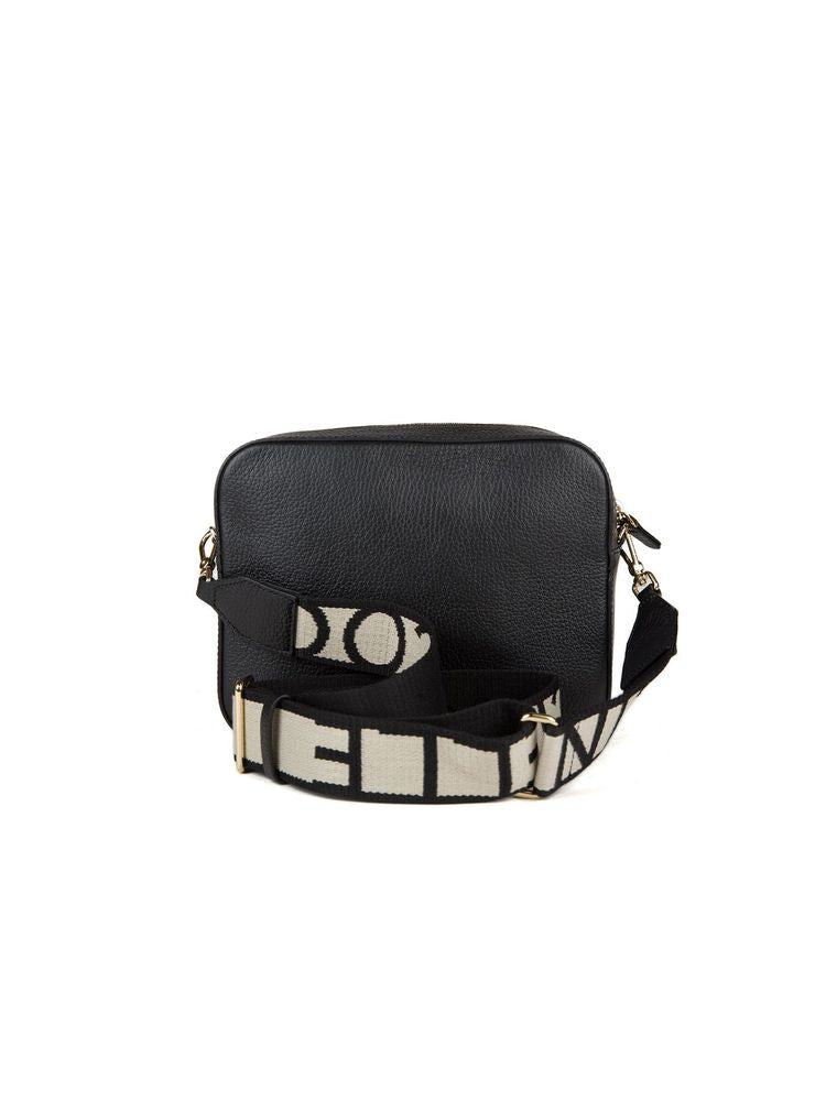 Coccinelle Tebe Crossbody Bag — Black Cowhide | Ribbon: Polyester