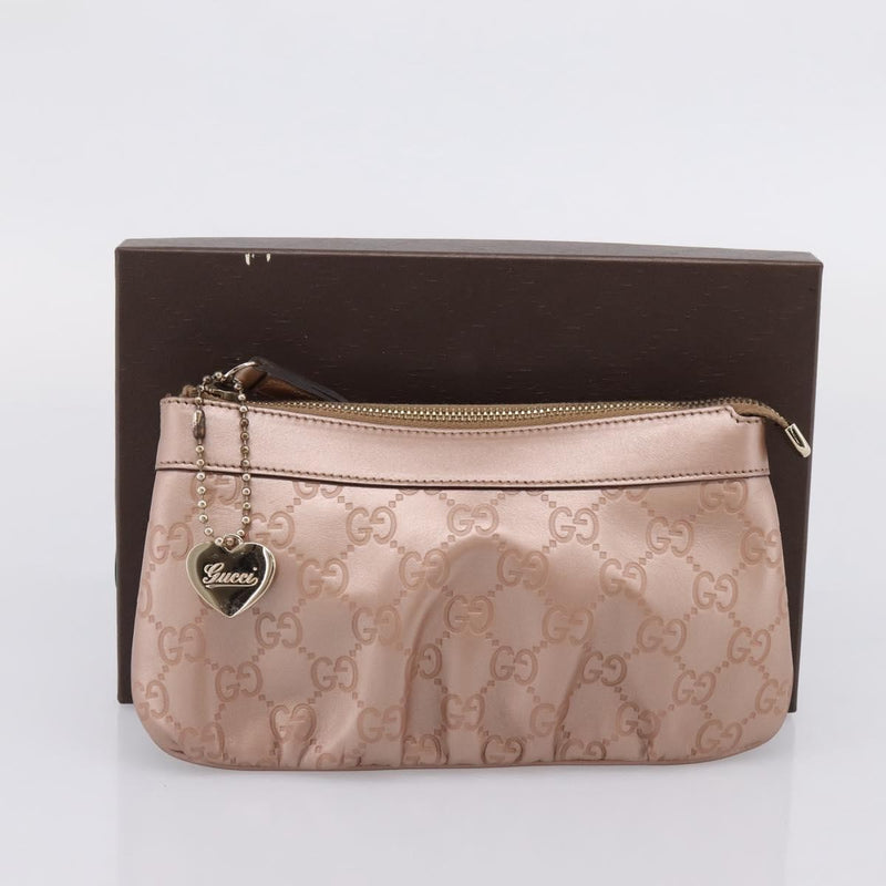 Gucci Heart Wristlet Guccissima Leather Pink Bag