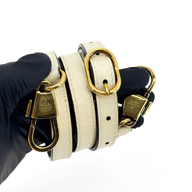 Gucci Diana Nm Bamboo Handle Leather White Bag