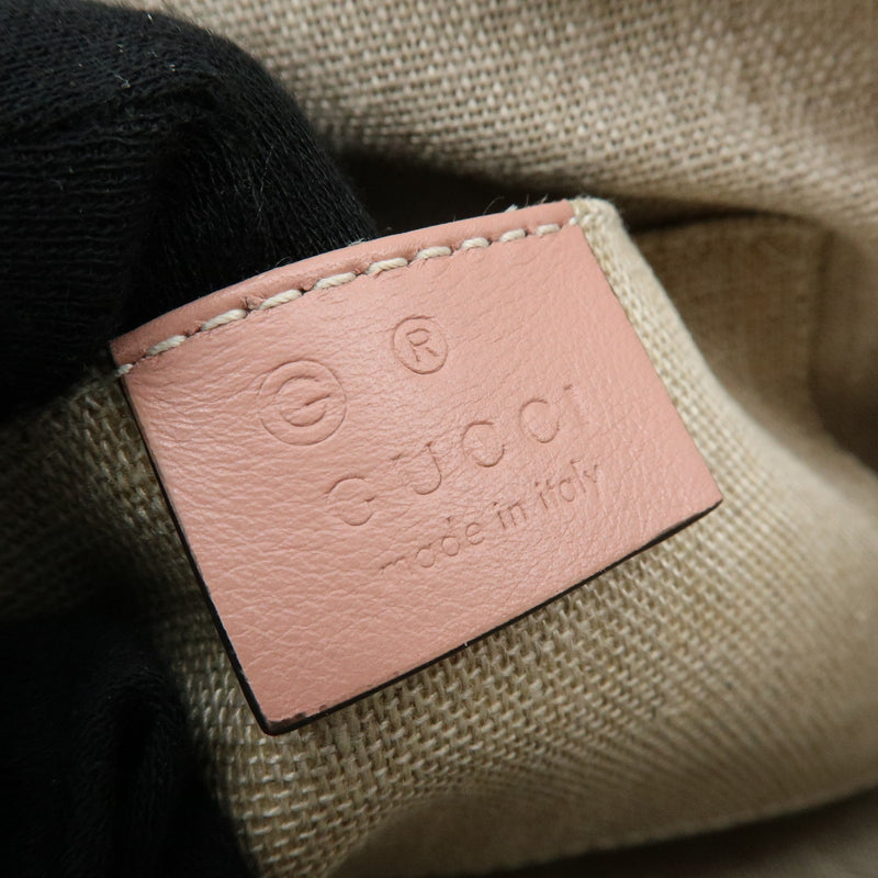 Gucci Gg Charm Convertible Dome Satchel Guccissima Leather Pink