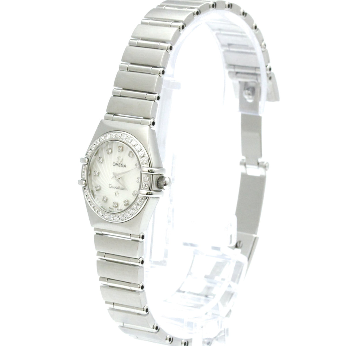 Omega Constellation Quartz Stainless Steel With Diamond Bezel And Markers Watches
