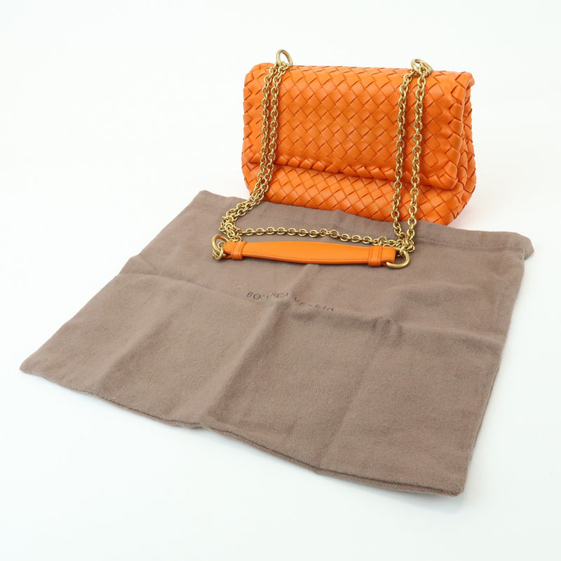 Bottega Veneta Olimpia Intrecciato Nappa Orange Leather Bag