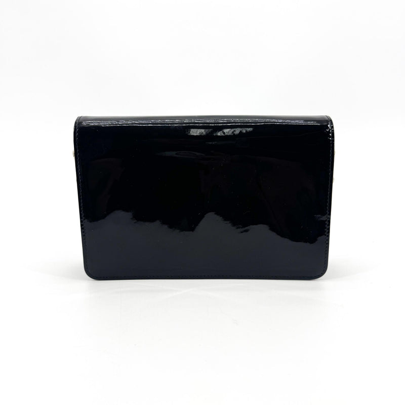 Miu Miu My Logo Chain Patent Black Patent_leather Bag