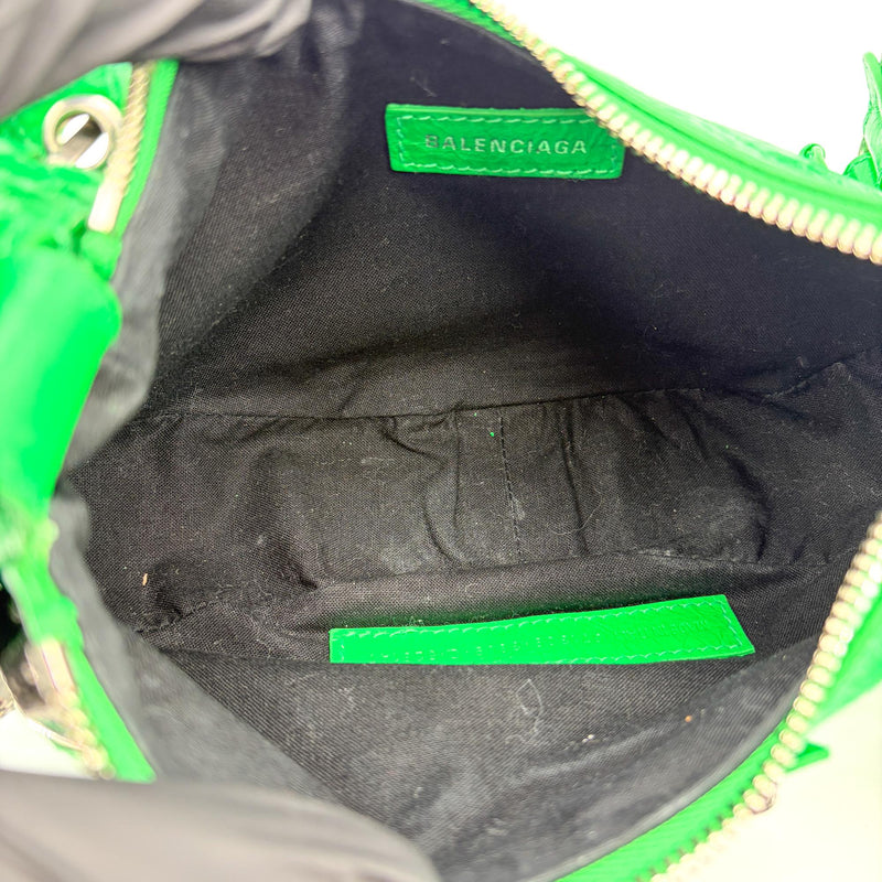 Balenciaga Le Cagole Giant Spikes Leather Green Bag