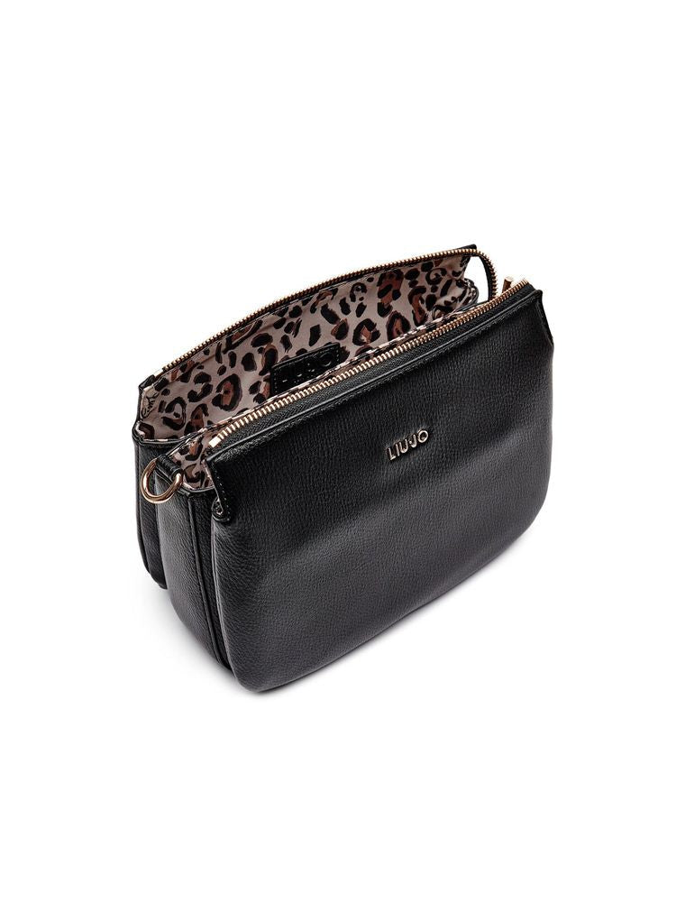 Liu Jo Textured Polyurethane Shoulder Bag — Black