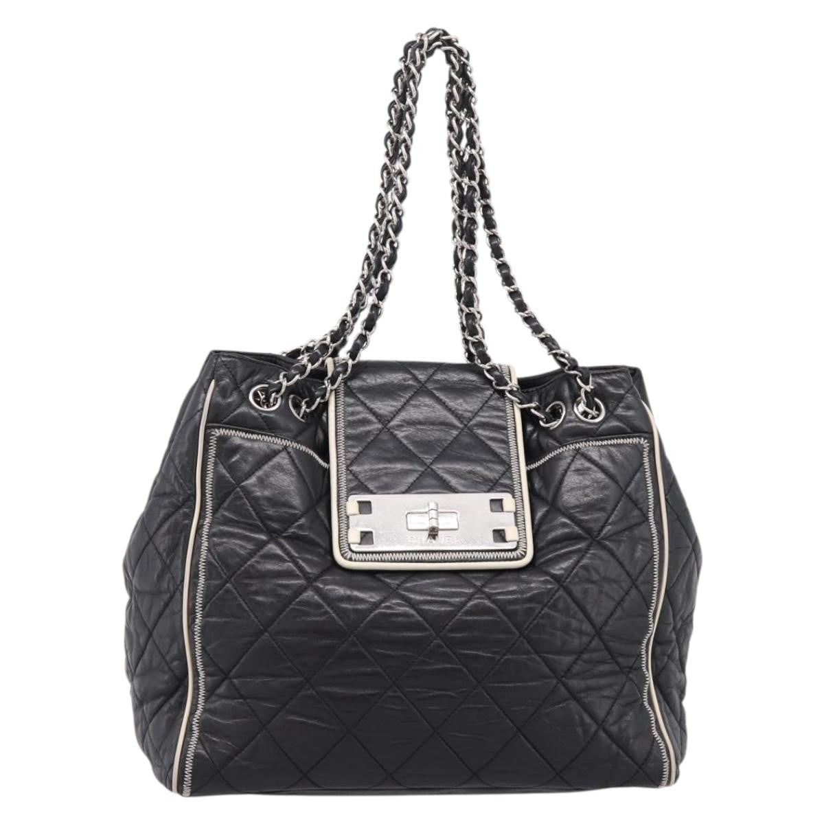 Chanel North South Mademoiselle Lock Quilted Leather Black Bag