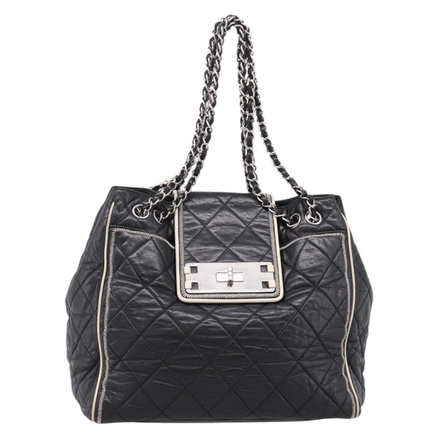 Chanel North South Mademoiselle Lock Quilted Leather Black Bag