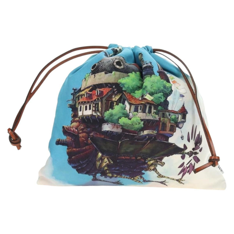 Loewe Paula Drawstring Printed Canvas Blue Bag
