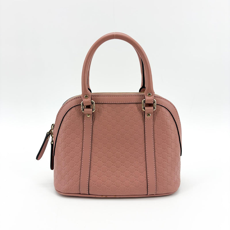 Gucci Convertible Dome Satchel Microguccissima Leather Pink