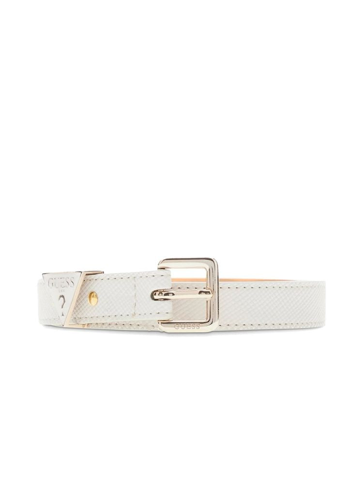 Guess Reversible Adjustable Belt — White Polyester