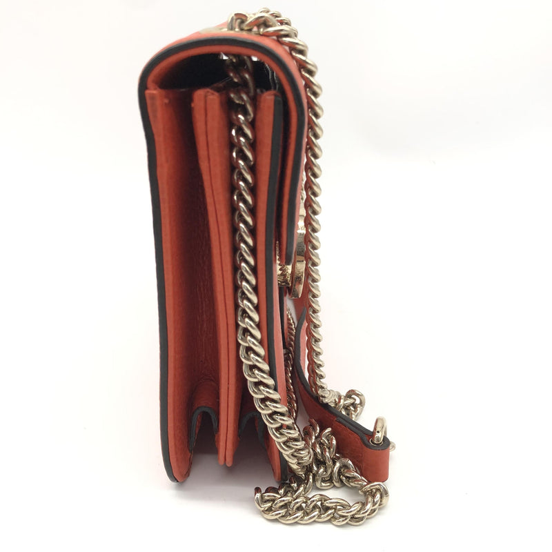 Gucci Interlocking Chain Leather Orange Bag