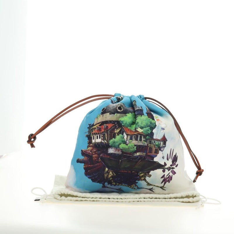 Loewe Paula Drawstring Printed Canvas Blue Bag