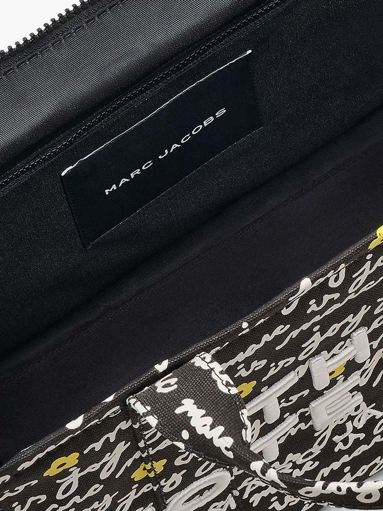 Marc Jacobs Text-Print Cotton Canvas Tote Bag — Black