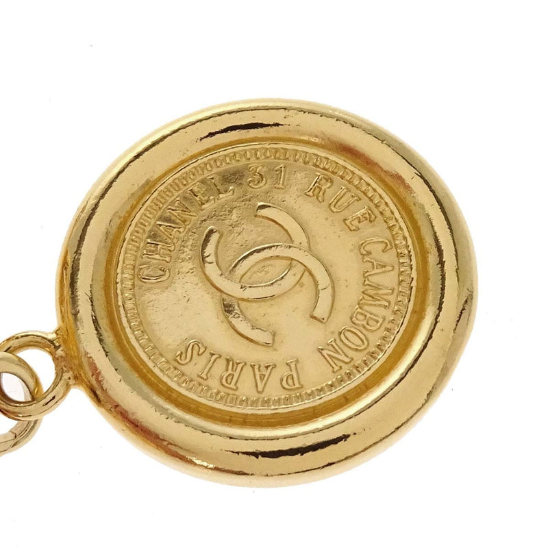 Chanel Vintage Medallion Logo Chain Belt Metal Gold Gold_plated