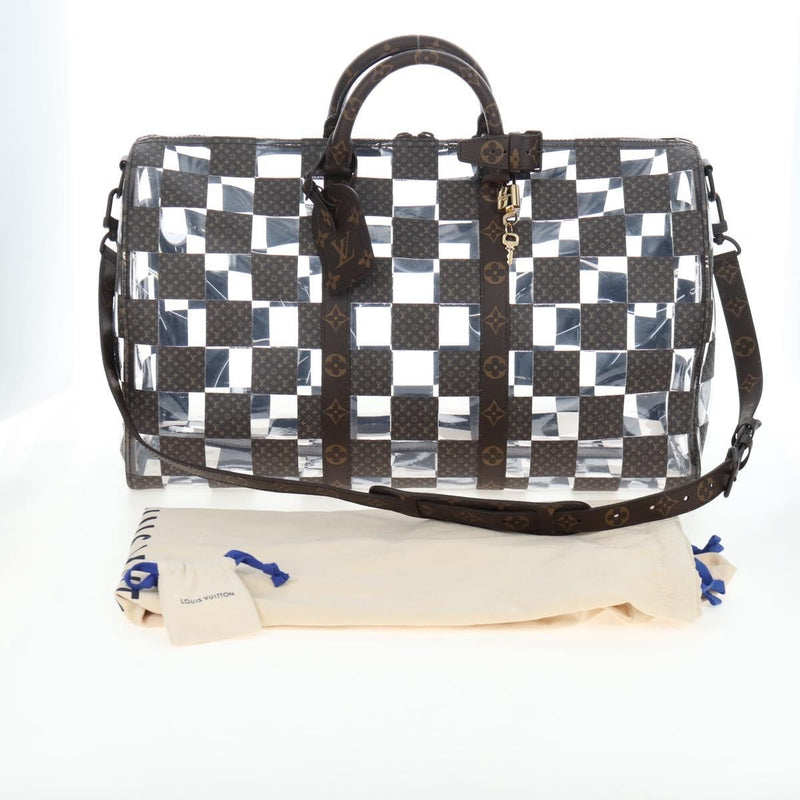 Louis Vuitton Keepall Bandouliere Monogram Chess Coated Canvas And Pvc Brown Bag