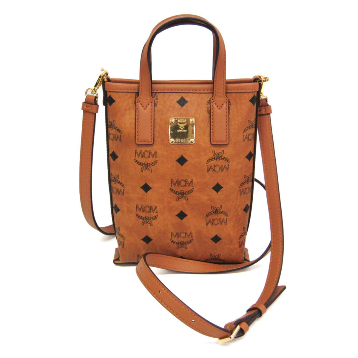 Mcm Visetos Leather Brown Bag