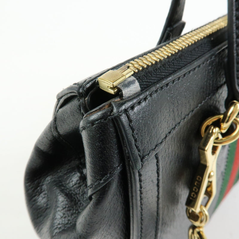 Gucci Ophidia Top Handle Leather Black Bag