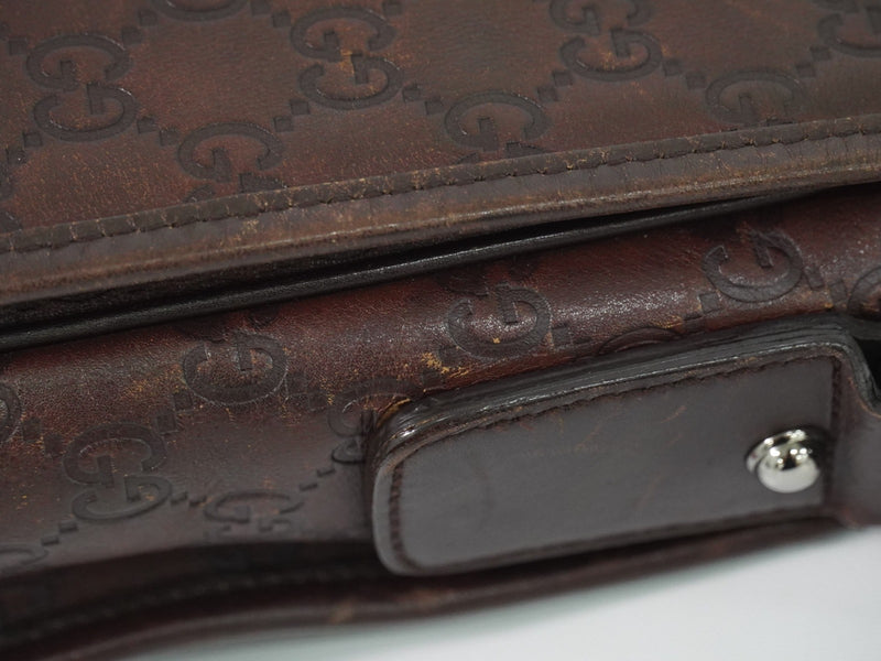 Gucci Flap Messenger Bag (outlet) Guccissima Leather Brown