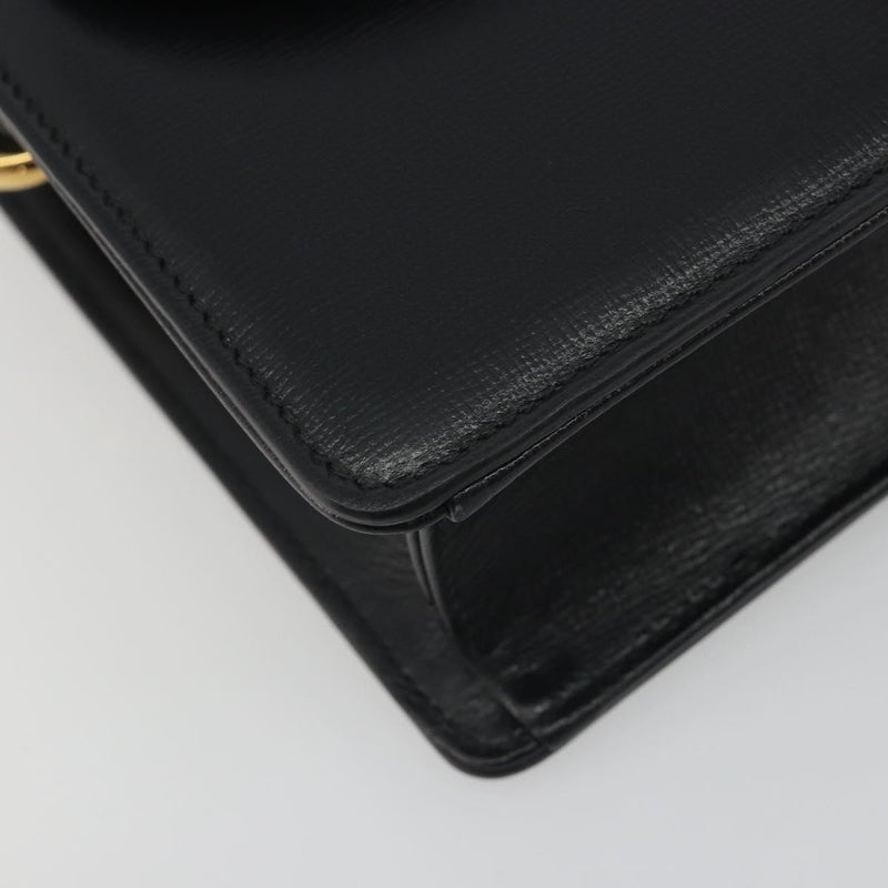 Gucci Gg Ring Leather Black Bag