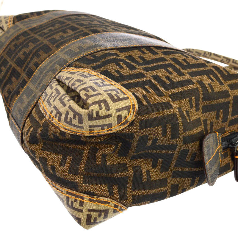 Fendi B Mix Zucca Mixed Media Brown Canvas Bag