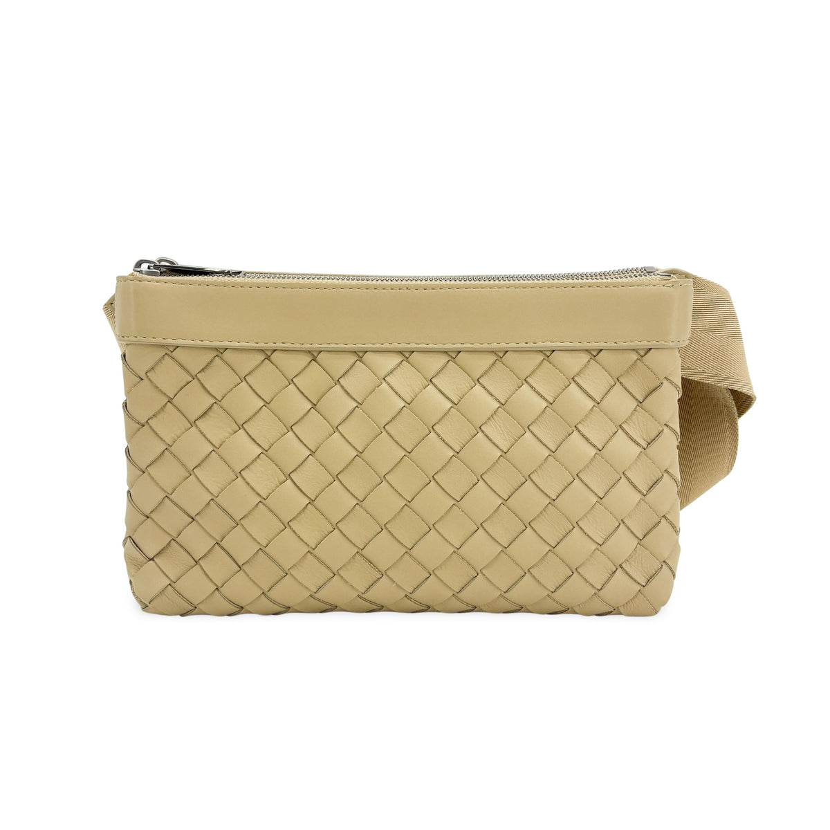 Bottega Veneta Duo Intrecciato Nappa Beige Leather Bag