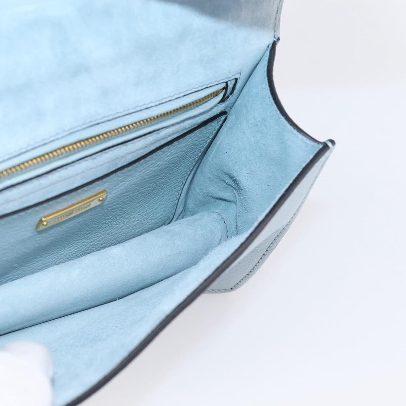 Miu Miu Madras Crystal Buckle Leather Blue Bag