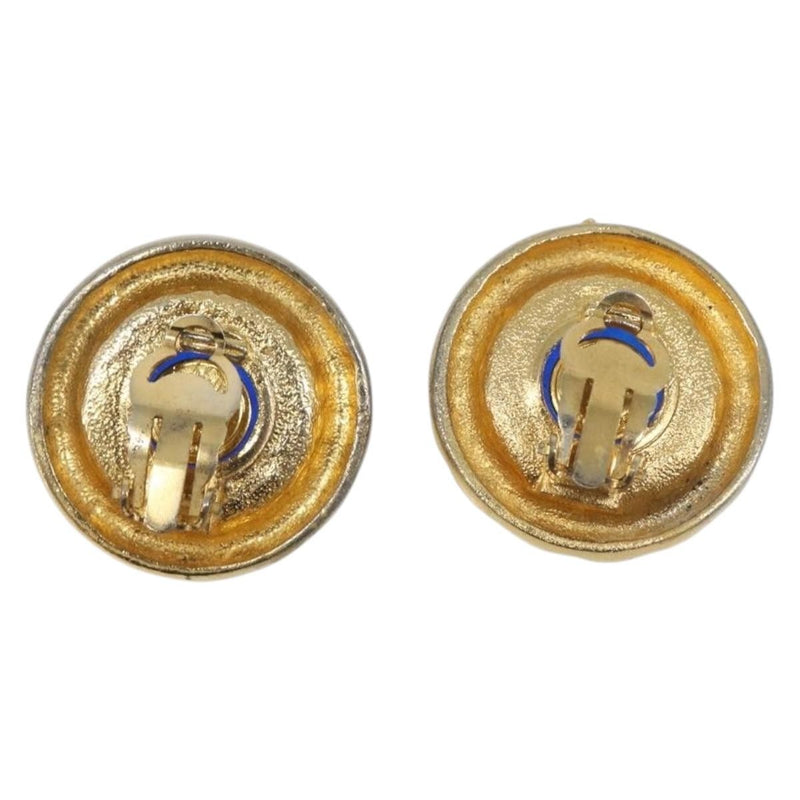 Chanel Vintage Round Clip-On Metal Gold Bijoux