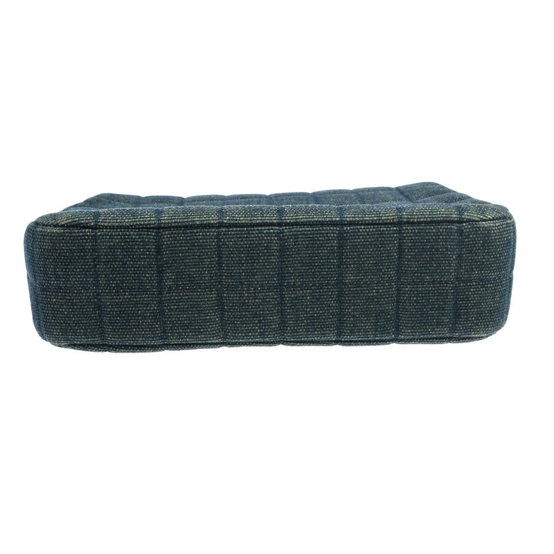 Chanel Chocolate Bar Mademoiselle Top Handle Quilted Denim Blue Denim_jeans Bag