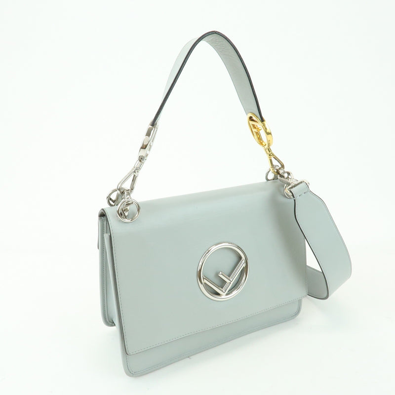 Fendi Kan I F Leather Gray Bag