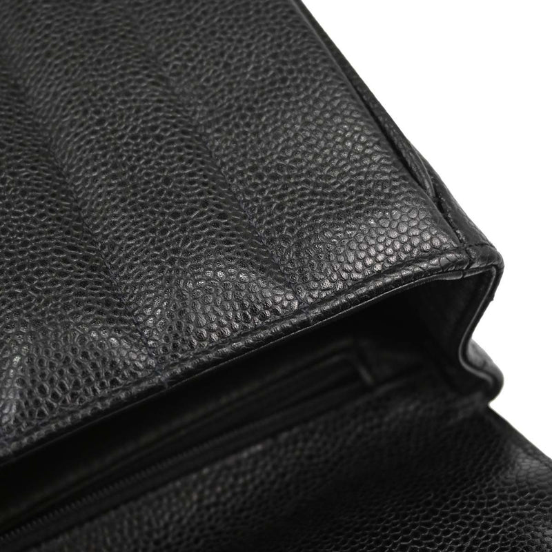 Chanel Vintage Top Handle Vertical Quilt Caviar Black Leather Bag
